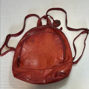 HARBOUR 2ND WINE RED SOFT LEATHER BACK PACK
